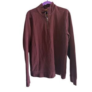 Carhartt Men's Burgundy Quarter-Zip Pullover Sweater Size‎ M Casual
